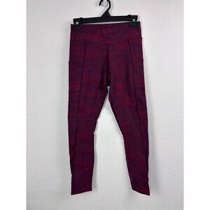 Pact women's small red camo cropped organic cotton casual leggings pockets